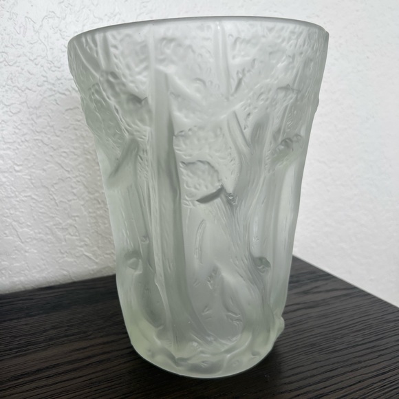 Barolac Forest Vase by Josef Inwald Frosted Crystal Czech Bohemian Vintage - Picture 2 of 6
